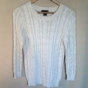 H&M Beige Cream Cable Knit Sweater XS